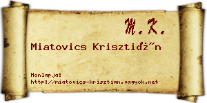Miatovics Krisztián névjegykártya